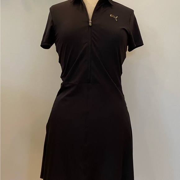 Puma Womens Black Polo Activewear Dress / Pockets w Zippers / Size Small - Picture 5 of 16